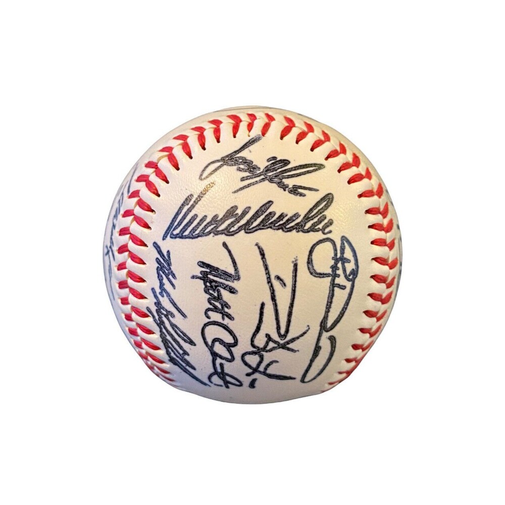 2005 Chicago Cubs Team Printed Autographed Baseball Prior, Lee, Maddux, Zambrano